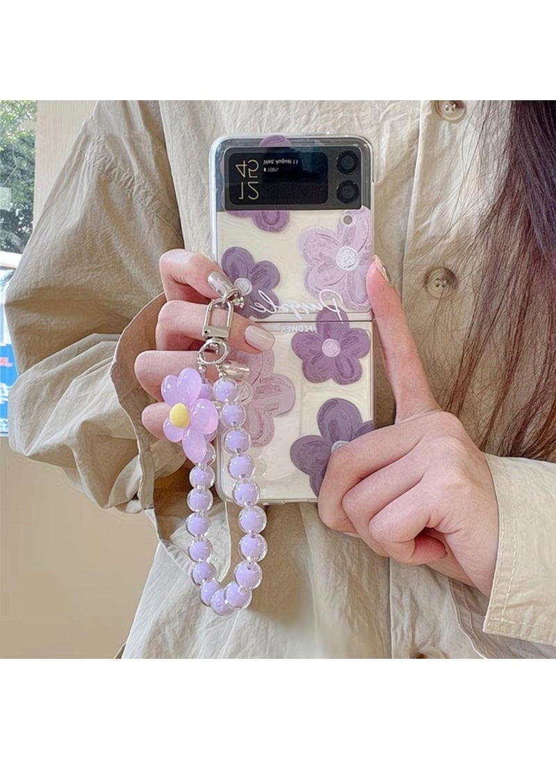Multi Impex Z Flip 7Fe Strawberry Flower Folding Phone Case with Flower Bracelet - Image 1